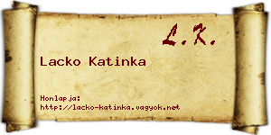 Lacko Katinka névjegykártya